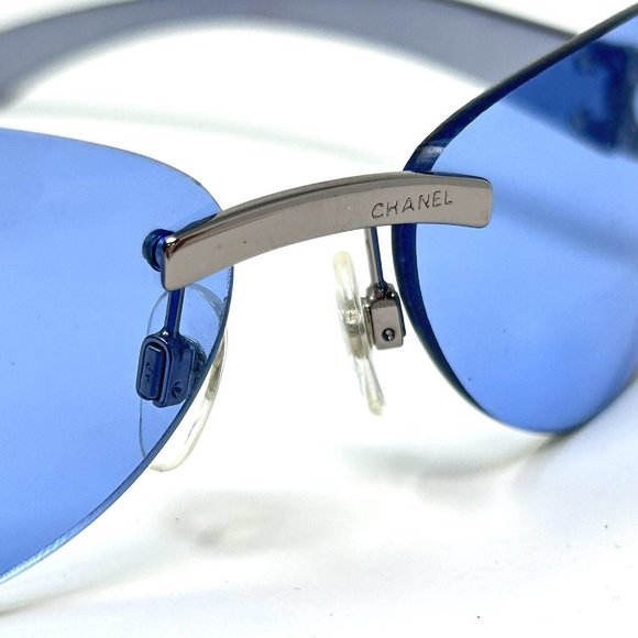 Vintage Chanel Sunglasses rimless 4037 168/ 72 Blue  Iridium Temples 59 [] 15 - Picture 13 of 14